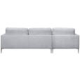 ECKSOFA Grau Chenille Rückenkissen, Rücken echt  - Silberfarben/Grau, KONVENTIONELL, Textil/Metall (143/284cm) - Carryhome