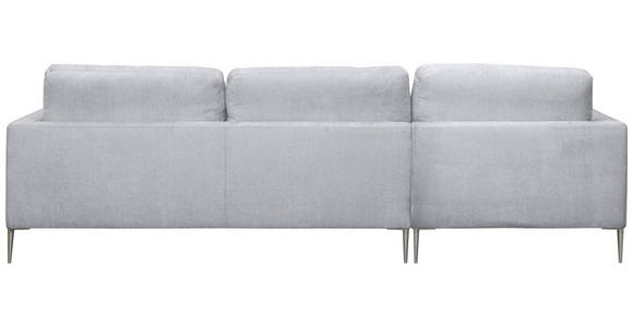ECKSOFA Grau Chenille Rückenkissen, Rücken echt  - Silberfarben/Grau, KONVENTIONELL, Textil/Metall (143/284cm) - Carryhome
