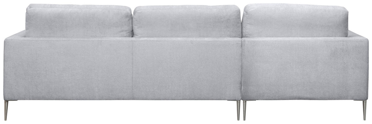 ECKSOFA Grau Chenille  - Silberfarben/Grau, KONVENTIONELL, Textil/Metall (143/284cm) - Carryhome