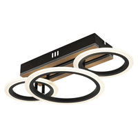 LED-DECKENLEUCHTE 46/25/11,5 cm   - Dunkelbraun/Schwarz, Natur, Holzwerkstoff/Kunststoff (46/25/11,5cm) - Globo