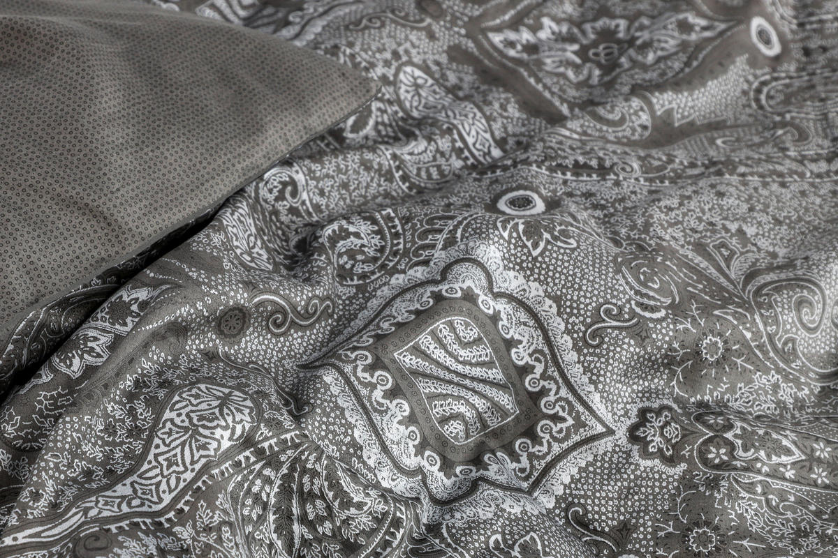BETTWÄSCHE 2-teilig PEARL Satin 135/200 cm  - Anthrazit, Basics, Textil (135/200cm) - Musterring
