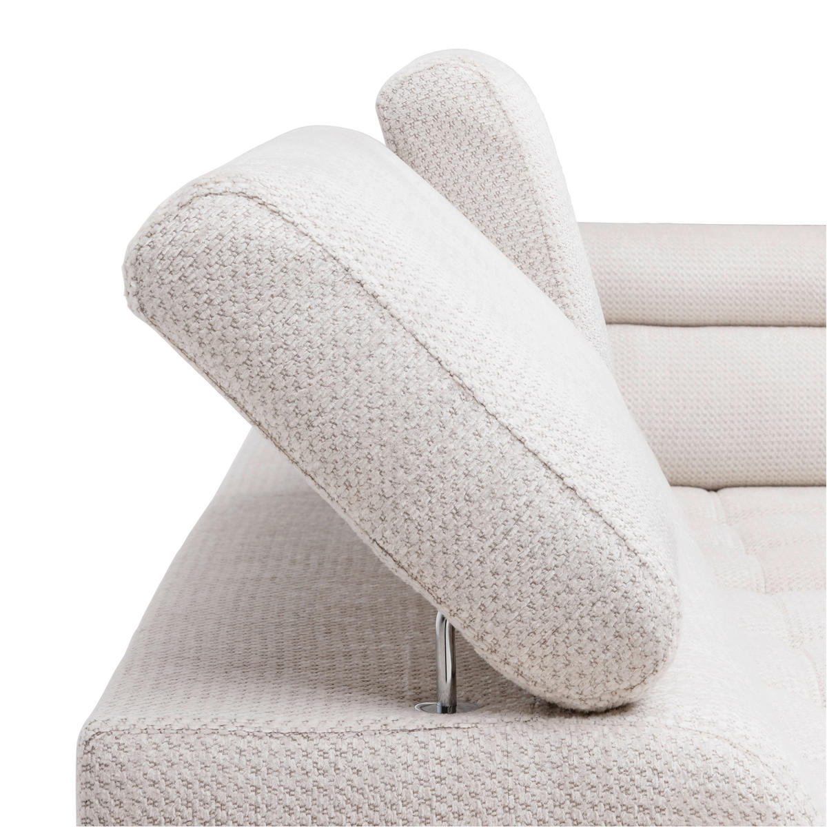 HÖRNSOFFA i chenille, vävt tyg gråvit  - gråvit/svart, Modern, textil/plast (283/106cm) - MID.YOU