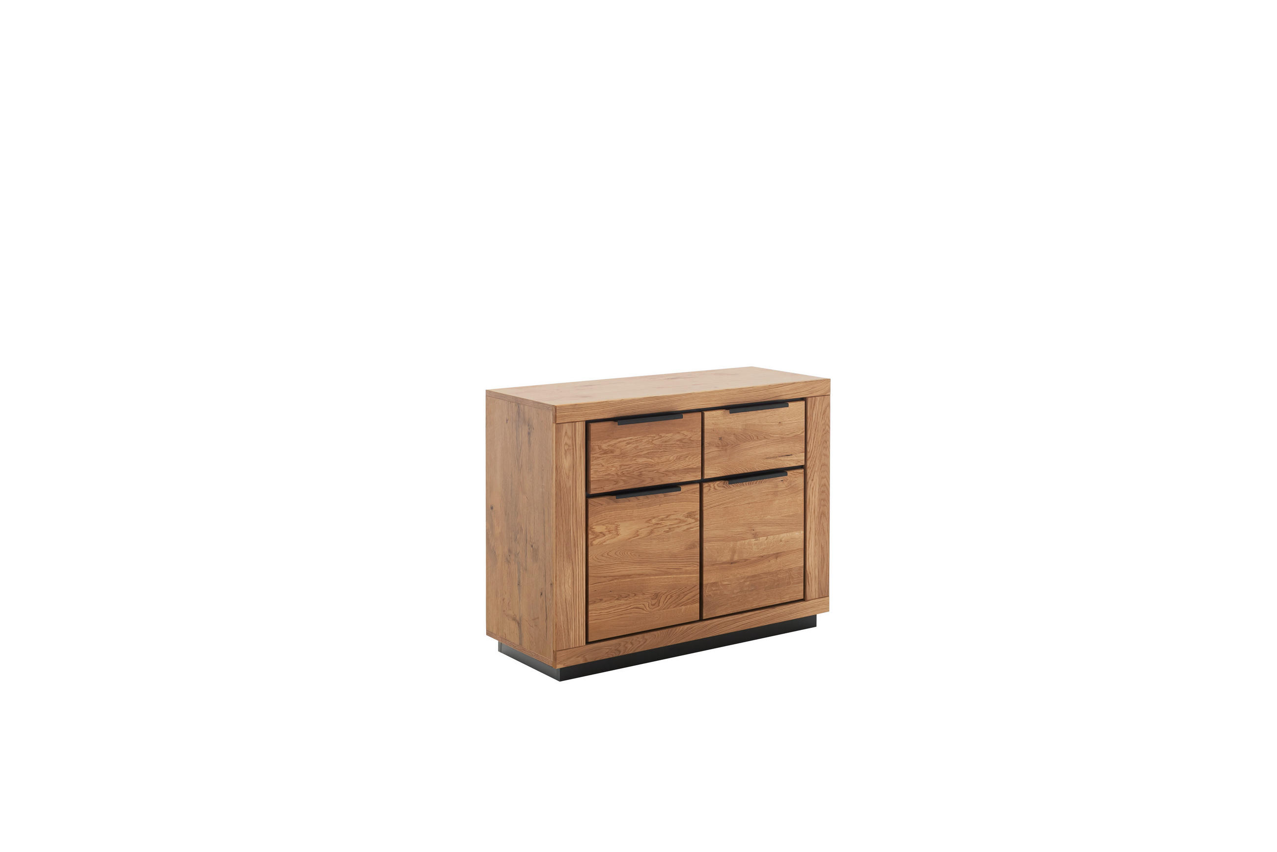 KOMMODE , 102/80/40 cm, 2 Schublade(n)  - Wildeiche/Schwarz, Design, Holz/Holzwerkstoff (102/80/40cm) - MID.YOU