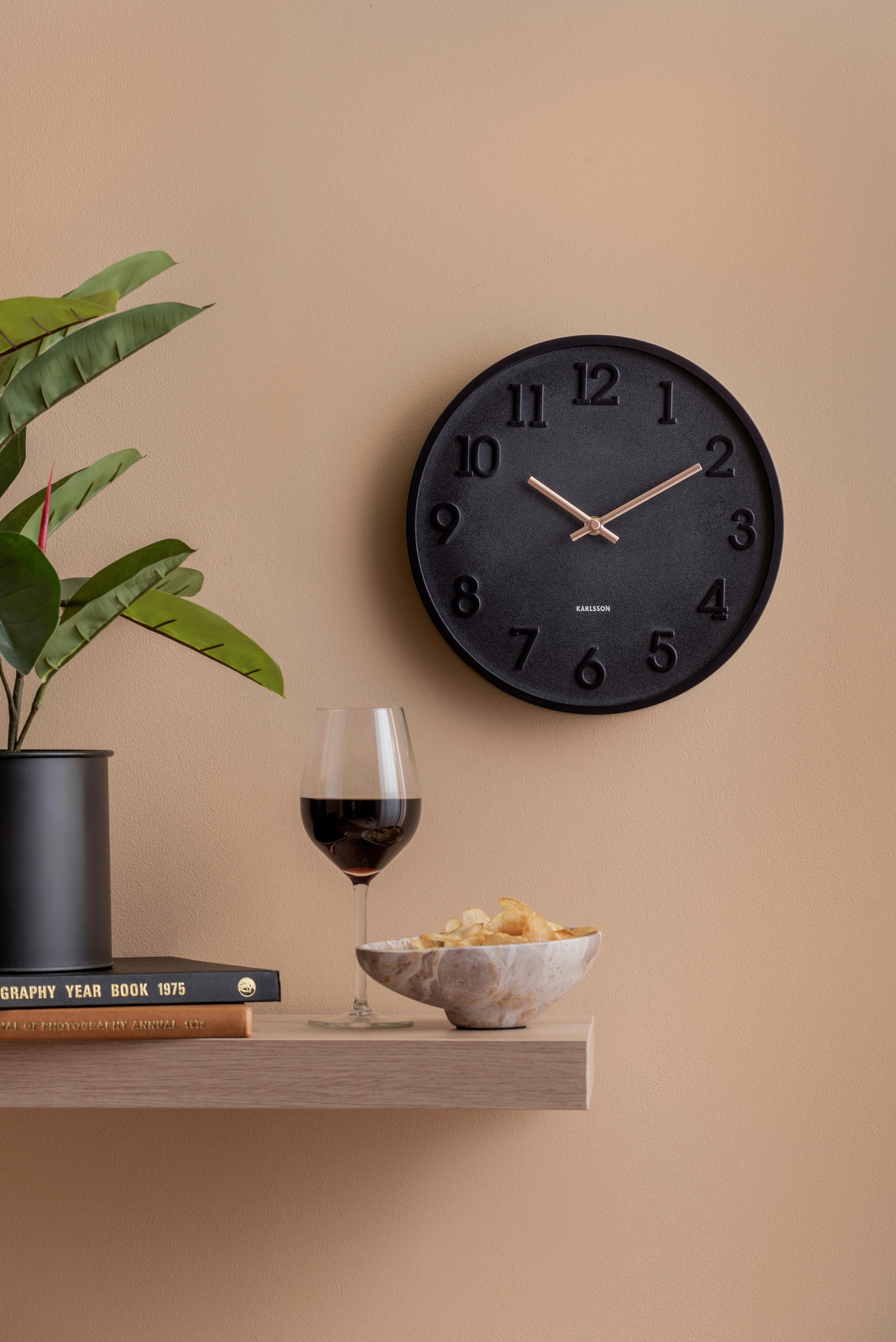 WANDUHR 30 cm   - Schwarz, Basics, Kunststoff (30cm) - Karlsson
