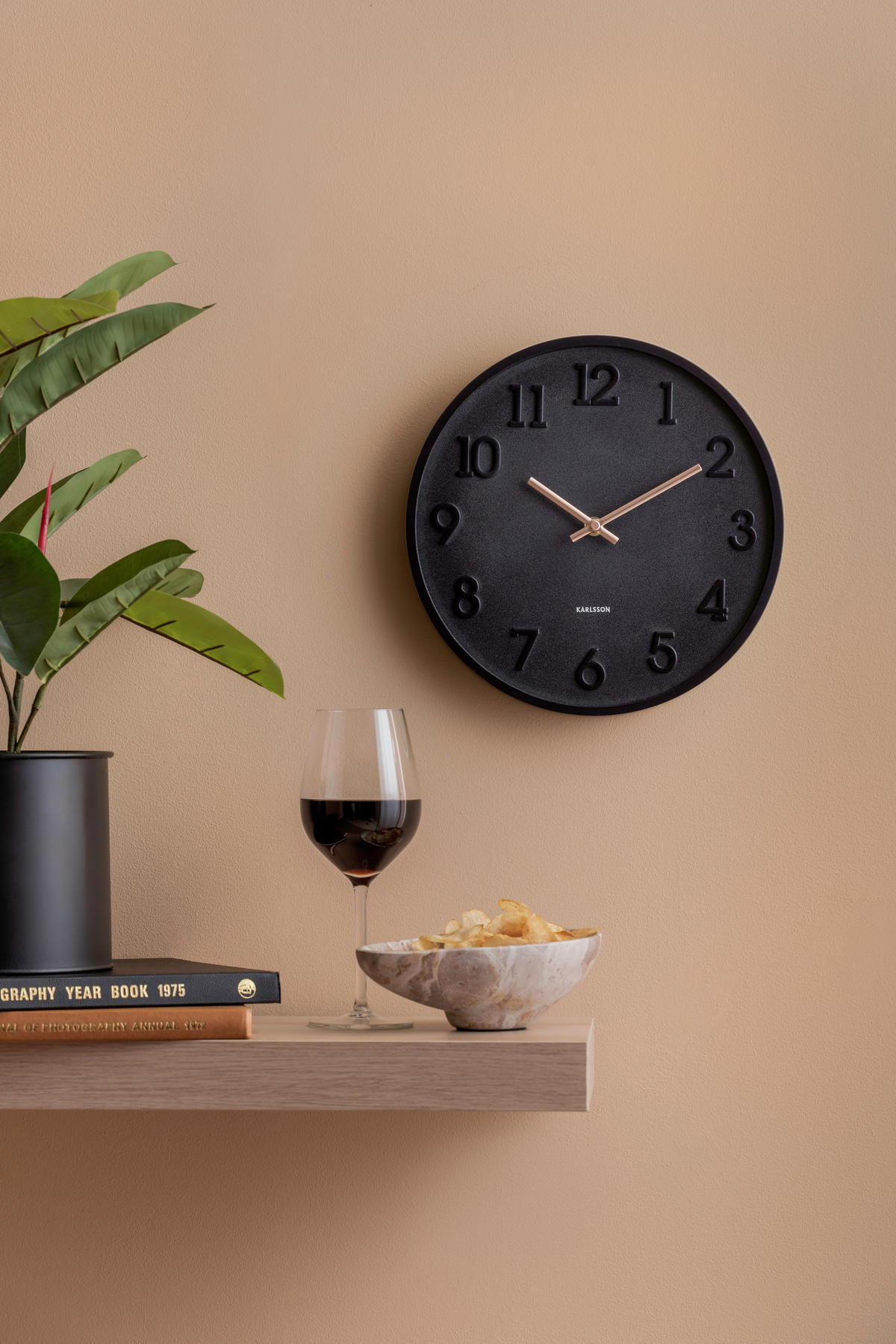WANDUHR  Schwarz 30 cm  - Schwarz, Basics, Kunststoff (30cm) - Karlsson
