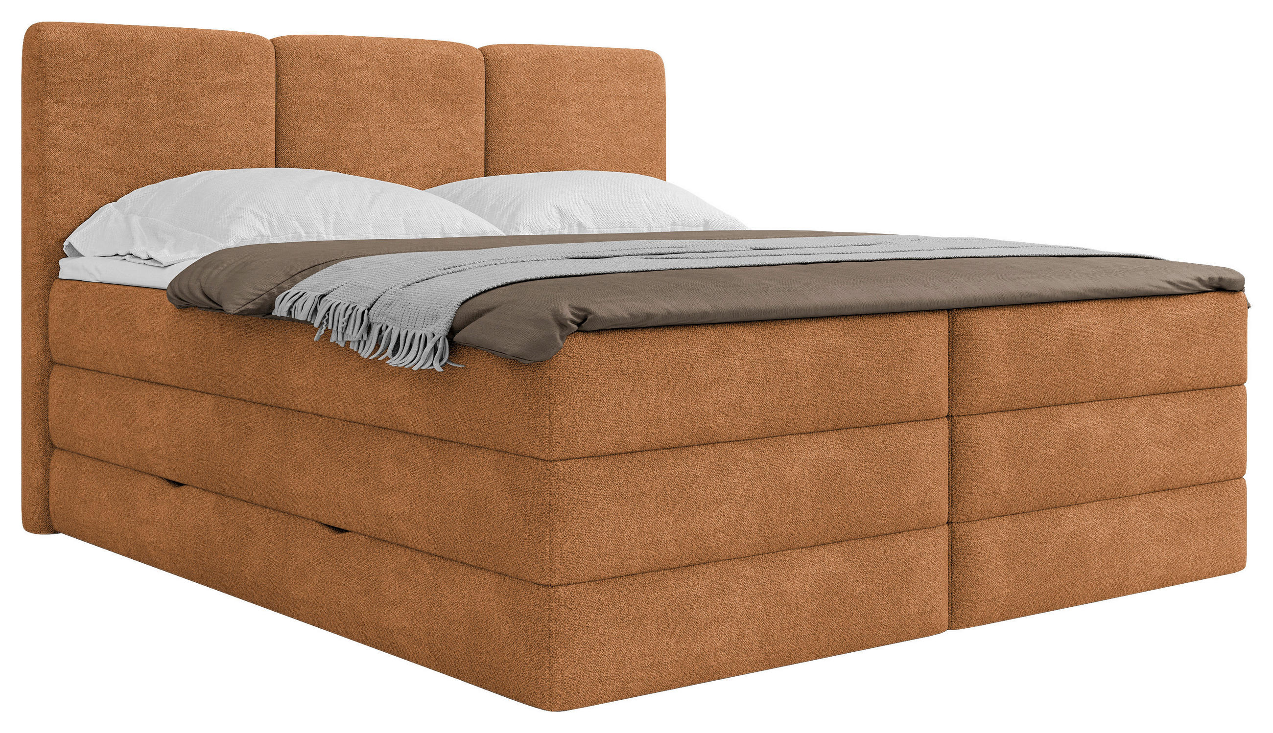 BOXSPRINGBETT 180/200 cm  in Rostfarben  - Rostfarben/Schwarz, MODERN, Holz/Holzwerkstoff (180/200cm) - MID.YOU