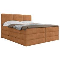 BOXSPRINGBETT 160/200 cm  in Rostfarben  - Rostfarben/Schwarz, MODERN, Holz/Holzwerkstoff (160/200cm) - MID.YOU
