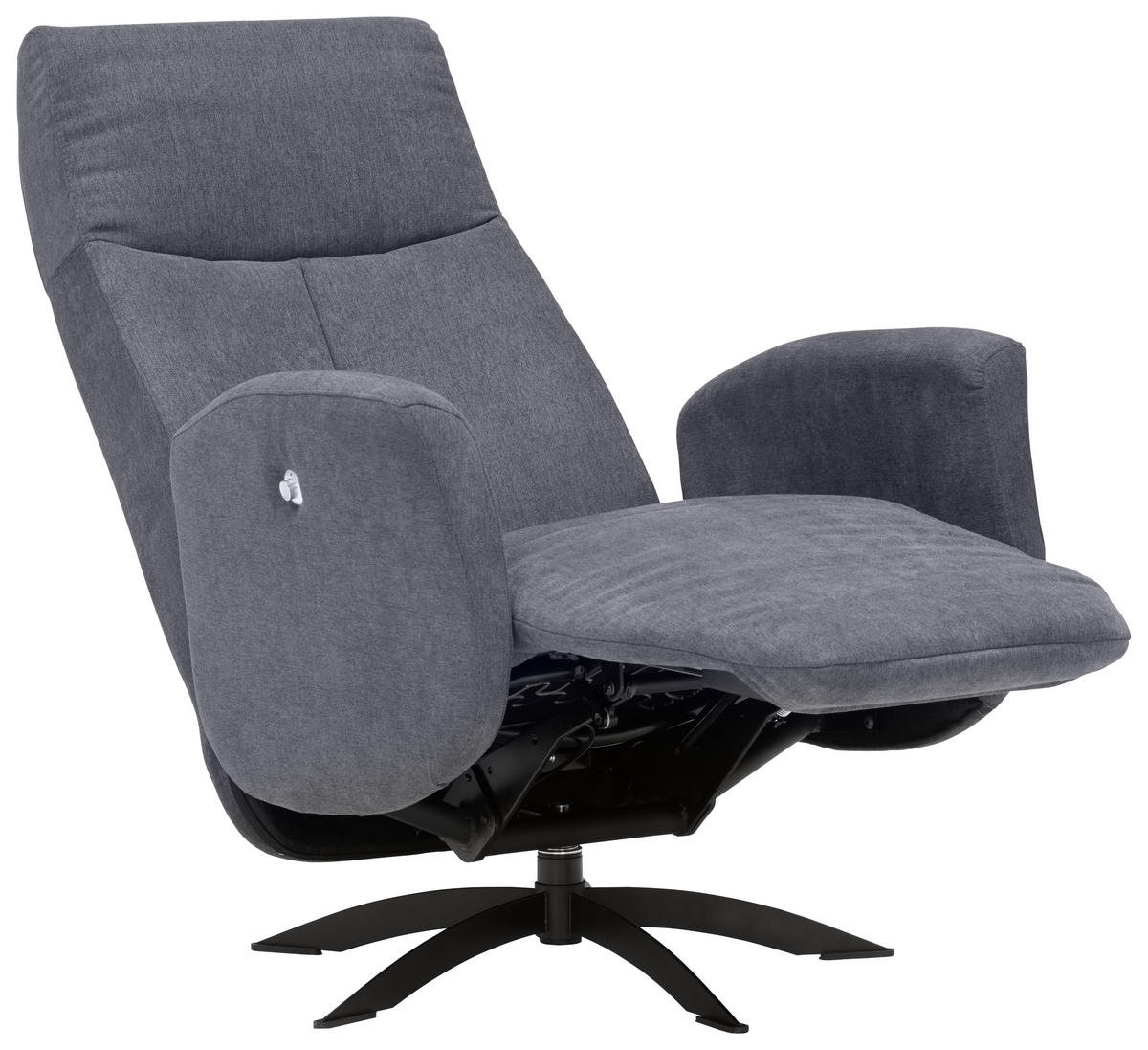 RELAXSESSEL Relaxfunktion    - Anthrazit/Schwarz, Design, Textil/Metall (70/110/81cm) - Welnova