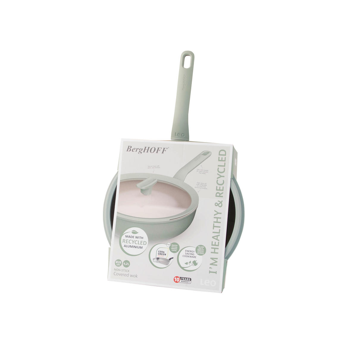 WOK Balance  - Salbeigrün, Basics, Metall (28/13,5cm) - BergHOFF