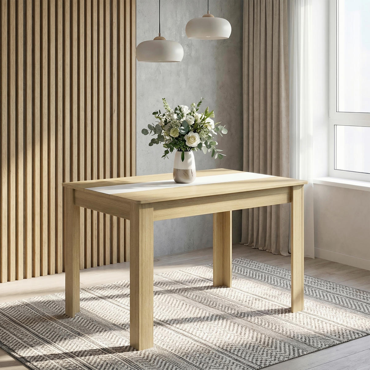 ESSTISCH      - Honigeiche/Weiß, MODERN, Holzwerkstoff (140/80/75cm) - MID.YOU
