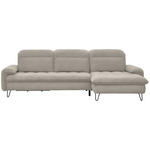 ECKSOFA in Flachgewebe Beige  - Beige/Schwarz, LIFESTYLE, Textil/Metall (310/180cm) - Valnatura