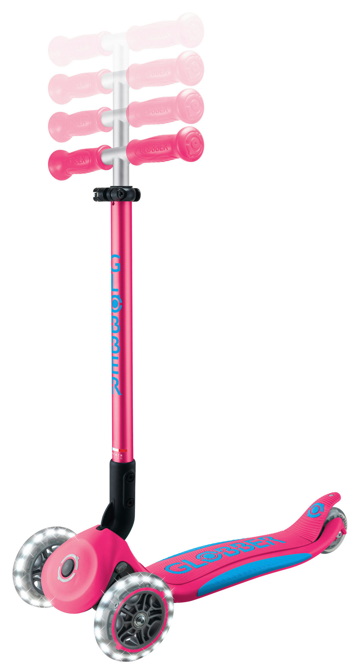 KINDERSCOOTER ELITE LIGHTS  - Fuchsia, Basics, Kunststoff (57.5/28/82.5cm) - GLOBBER