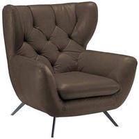 CHESTERFIELD-SESSEL - Hellbraun/Schwarz, Design, Textil/Metall (100/106/95cm) - Pure Home Lifestyle