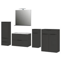 BADEZIMMER 6-teilig  in 269 cm  - Schwarz/Graphitfarben, MODERN, Holzwerkstoff/Kunststoff (269cm) - Germania