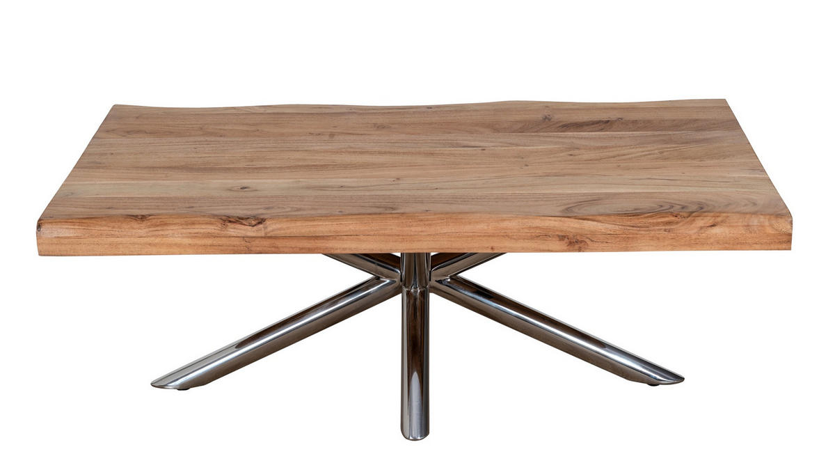 COUCHTISCH Akazie teilmassiv 120/45/70 cm rechteckig Naturfarben  - Naturfarben, Design, Holz/Metall (120/45/70cm) - Livetastic