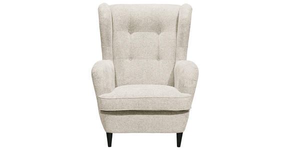 OHRENSESSEL in Webstoff Creme, Schwarz  - Creme/Schwarz, Basics, Holz/Textil (78cm) - Carryhome