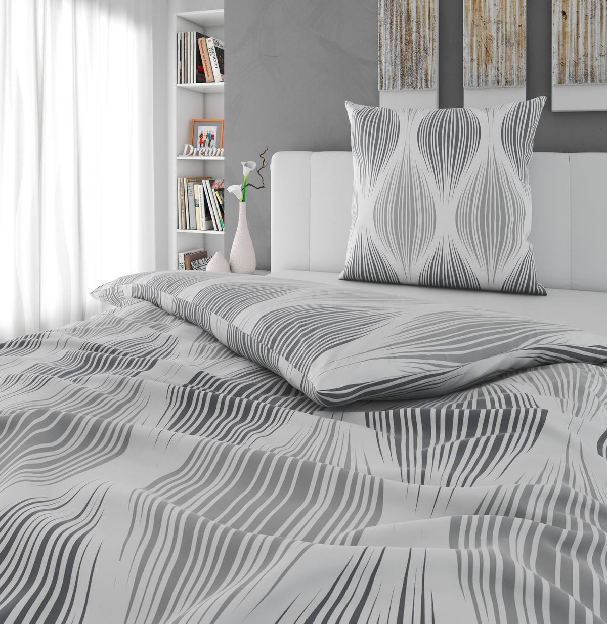 BETTWÄSCHE Satin 135/200 cm  - Grau, Textil (135/200cm) - Novel