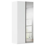DREHTÜRENSCHRANK 101/235/61 cm,  in Weiß, 2-türig  - Graphitfarben/Weiß, Basics, Glas/Holzwerkstoff (101/235/61cm) - Novel