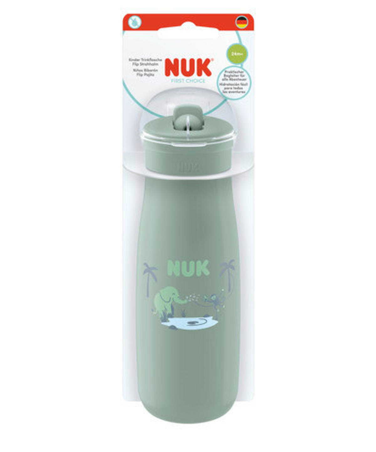 KINDERTRINKFLASCHE NUK FC Trinkflasche Flip-Strohhalm 450ml  - Mintgrün, Basics, Kunststoff (450ml) - NUK