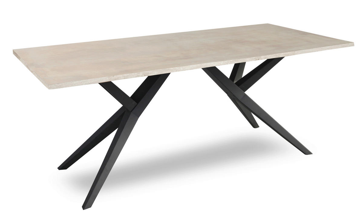 ESSTISCH in Holz, Metall 200/100/77 cm   - Graubraun/Schwarz, LIFESTYLE, Holz/Metall (200/100/77cm) - Landscape