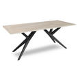 ESSTISCH 200/100/77 cm Echtholz  Holz, Metall in verschiedenen Größen erhältlich rechteckig Schwarz, Graubraun  - Graubraun/Schwarz, LIFESTYLE, Holz/Metall (200/100/77cm) - Landscape