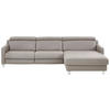 ECKSOFA Echtleder Grau  - Chromfarben/Grau, Design, Leder/Metall (291/176cm) - Valdera