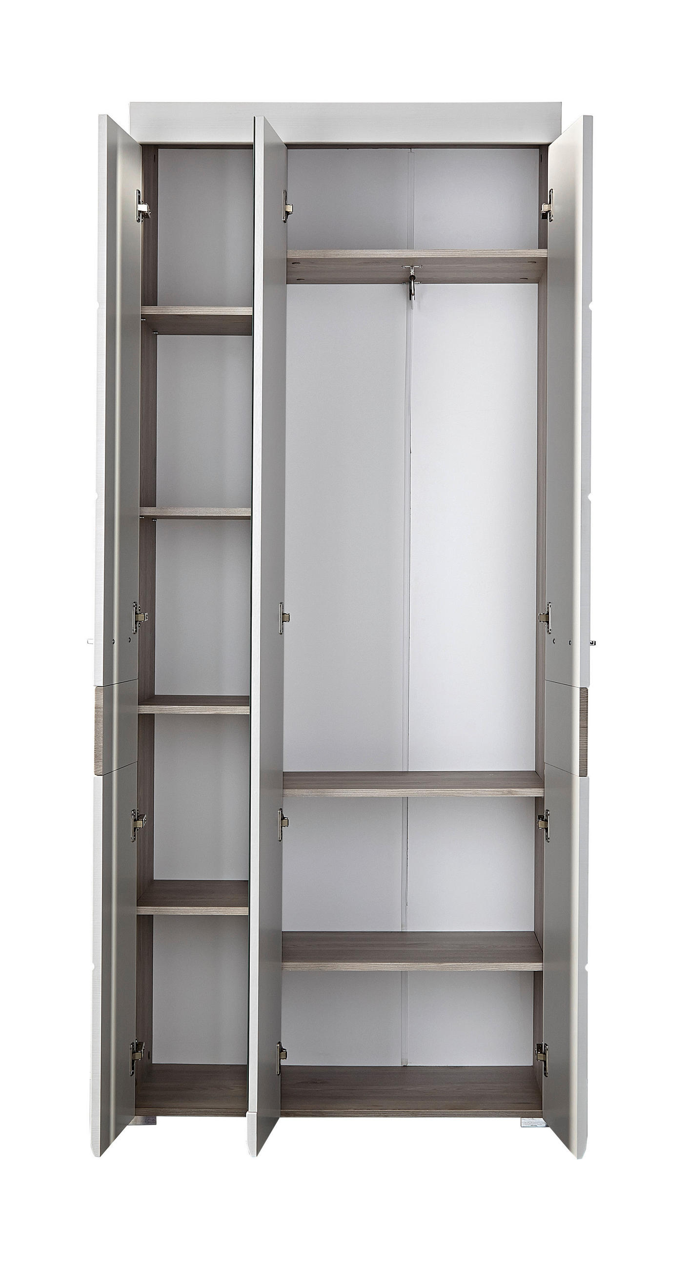 ORMAR GARDEROBNI boje srebrnog hrasta - bijela/boje srebrnog hrasta, Design (85/200/40cm) - Xora