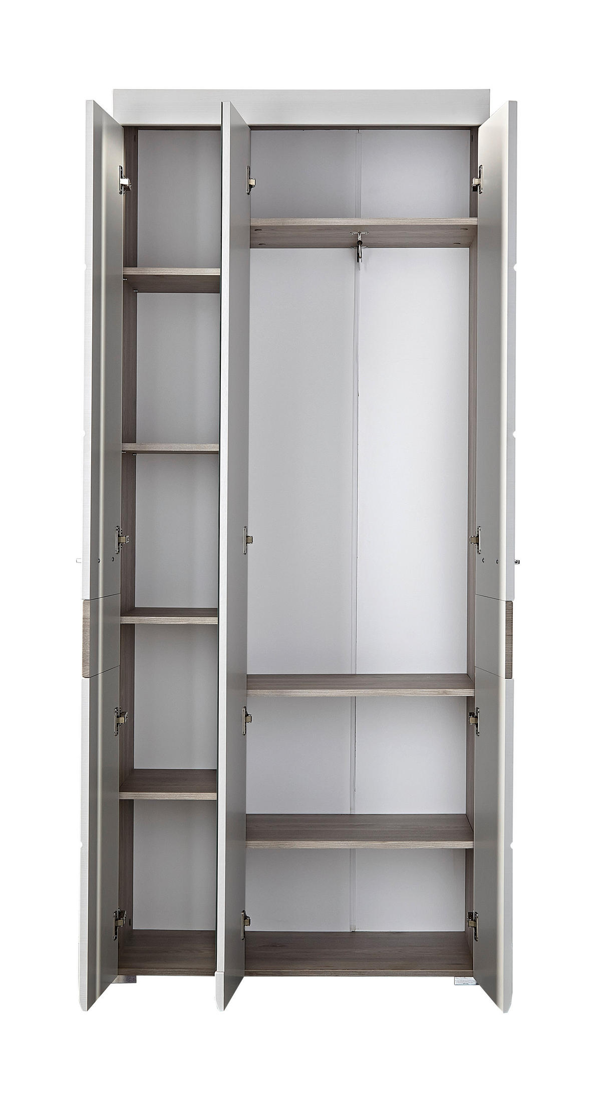 DULAP PENTRU HOL 85/200/40 cm  - alb/culoare stejar argintiu, Design (85/200/40cm) - Voleo