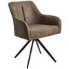 ARMLEHNSTUHL  in Eisen Webstoff  - Hellbraun/Schwarz, MODERN, Holz/Textil (62/83/62cm) - Livetastic