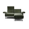 2-SITZER-SOFA in Samt Waldgrün  - Waldgrün/Schwarz, Design, Textil/Metall (164-194/85/86-94cm) - SENSOO
