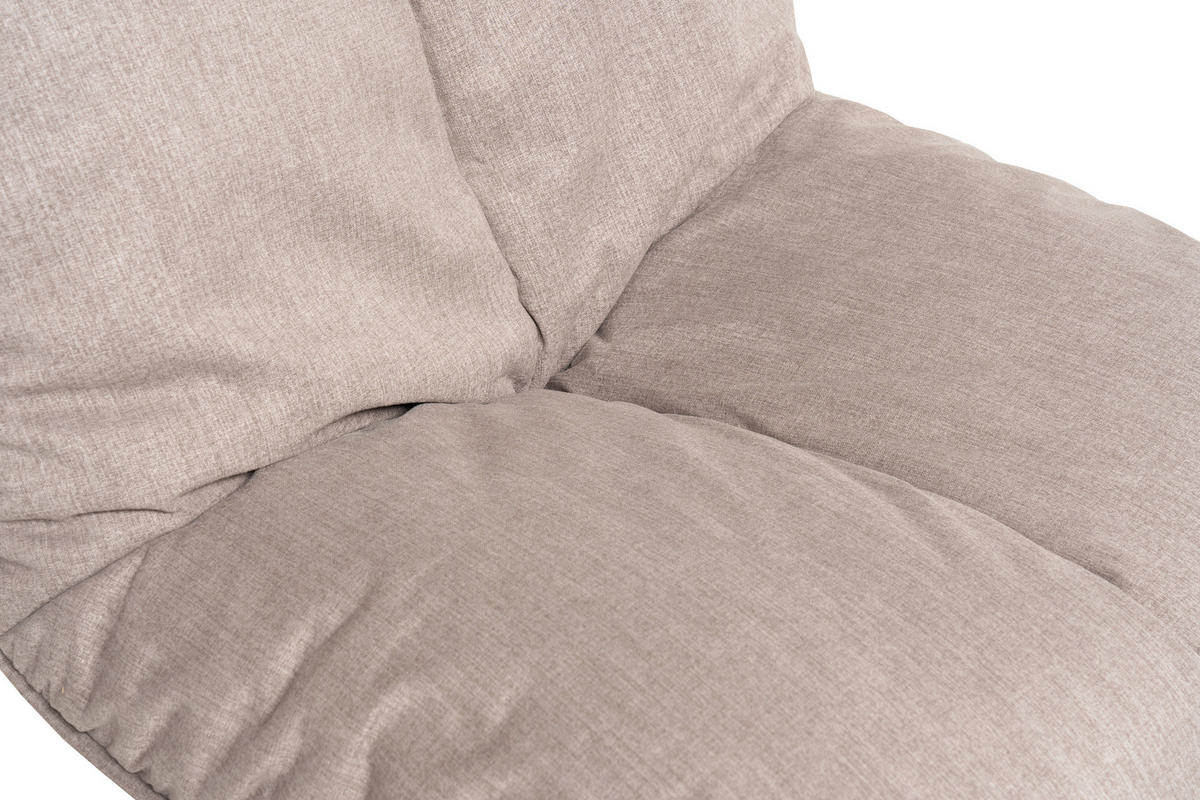 SESSEL in Flachgewebe Taupe  - Taupe/Schwarz, MODERN, Textil/Metall (86/92/99cm) - Designwerk