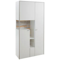 VITRINE  in Weiß, Alufarben  - Edelstahlfarben/Alufarben, Design, Glas/Holz (102/207/43cm) - Venjakob