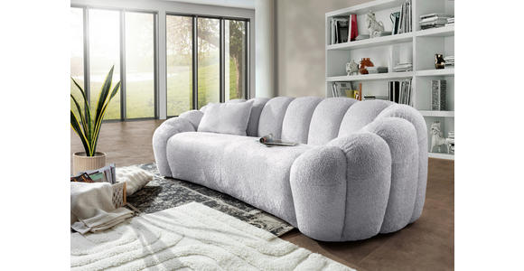 BIGSOFA in Chenille Hellgrau  - Hellgrau/Schwarz, KONVENTIONELL, Kunststoff/Textil (248/78/112cm) - Carryhome