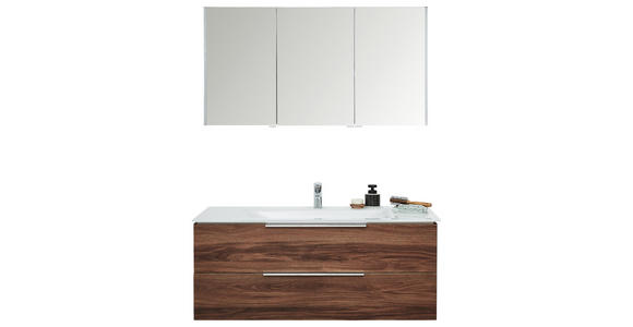 BADEZIMMER - Eichefarben/Weiß, Design, Glas/Holzwerkstoff (120cm) - Dieter Knoll