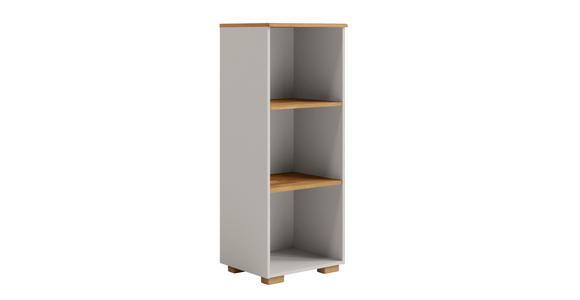 REGAL Eiche massiv Grau, Eichefarben  - Eichefarben/Grau, KONVENTIONELL, Holz/Holzwerkstoff (50/126,5/42cm) - Cantus