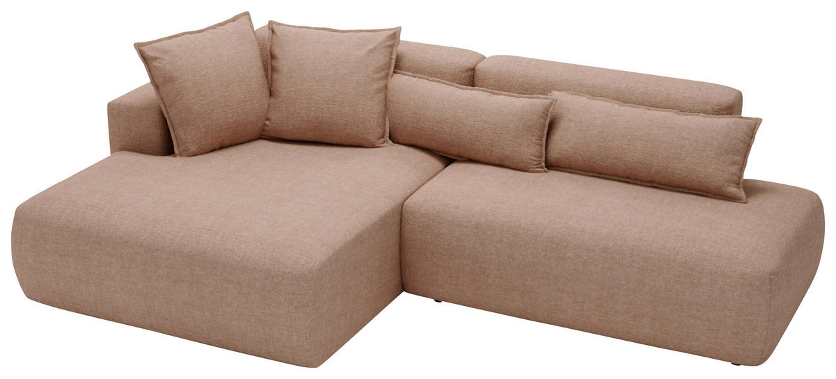 ECKSOFA Chenille Braun  - Schwarz/Braun, Design, Kunststoff/Textil (160/284cm) - Livetastic