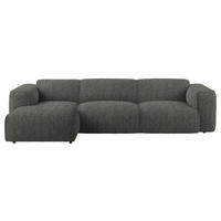ECKSOFA Dunkelgrün Webstoff Rücken echt  - Dunkelgrün/Schwarz, Design, Kunststoff/Textil (171/290cm) - home24