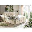 BOXSPRINGBETT 180/200 cm  in Creme  - Creme/Schwarz, KONVENTIONELL, Kunststoff/Textil (180/200cm) - Esposa