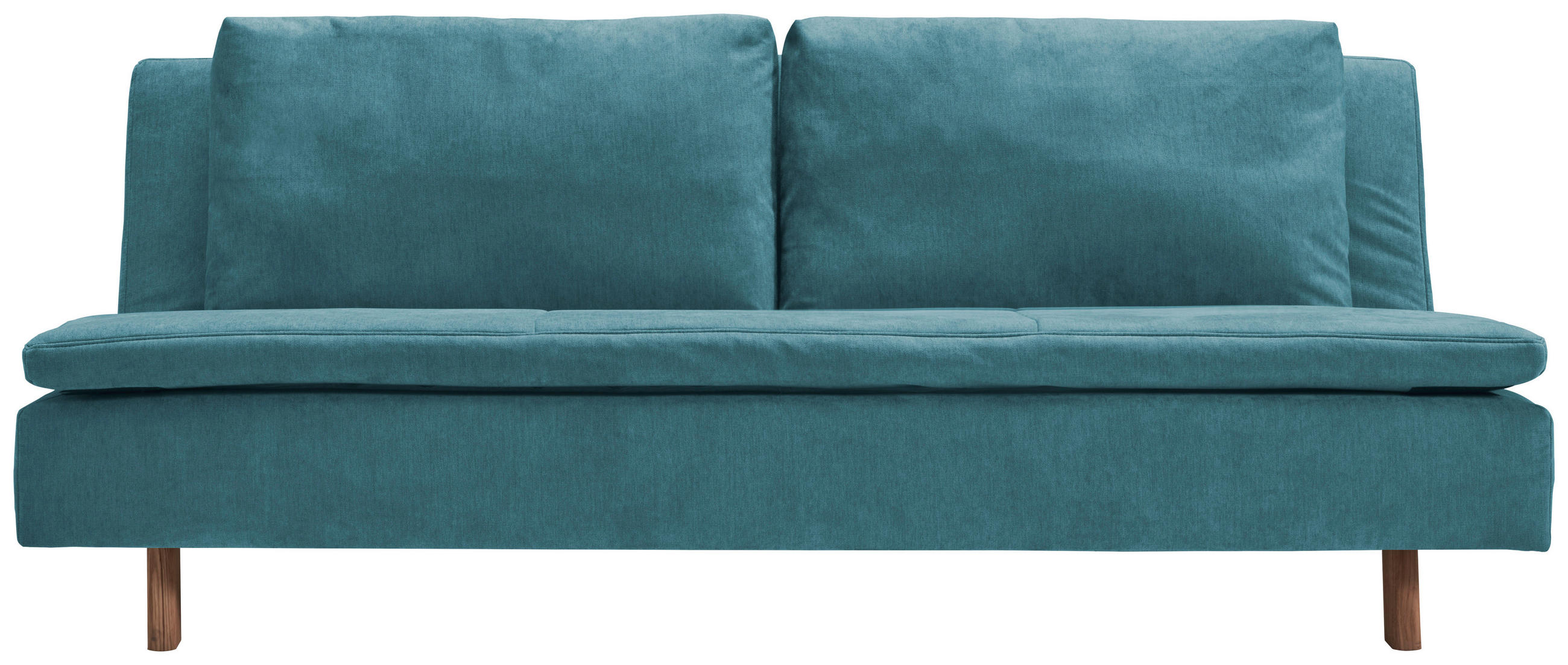 SCHLAFSOFA Flachgewebe Petrol  - Eichefarben/Petrol, KONVENTIONELL, Holz/Textil (205/85/98cm) - Carryhome