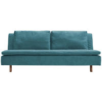 SCHLAFSOFA Flachgewebe Petrol  - Eichefarben/Petrol, KONVENTIONELL, Holz/Textil (205/85/98cm) - Carryhome