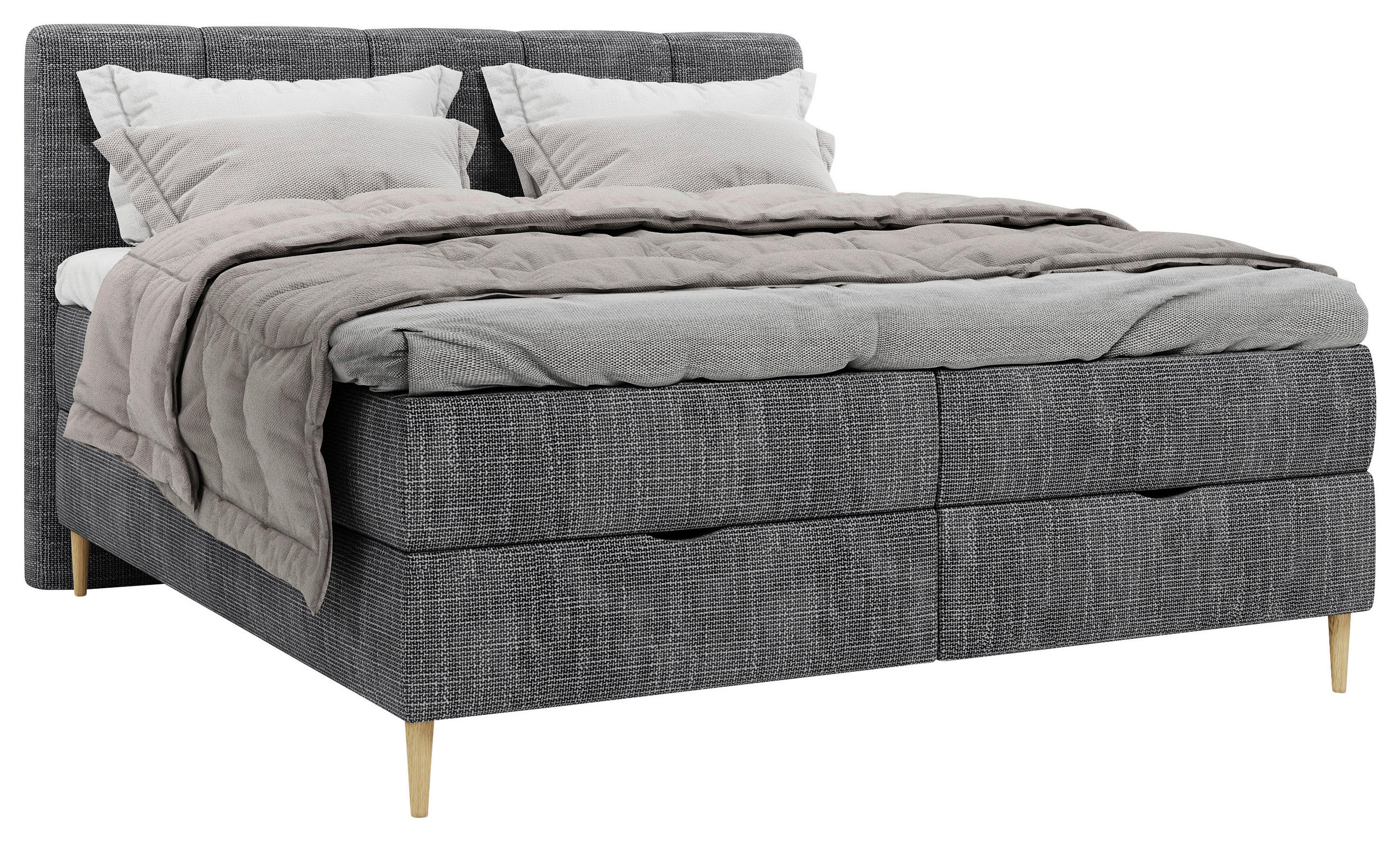 BOXBETT 160/200 cm  in Anthrazit  - Anthrazit/Buchefarben, MODERN, Holz/Holzwerkstoff (160/200cm) - MID.YOU
