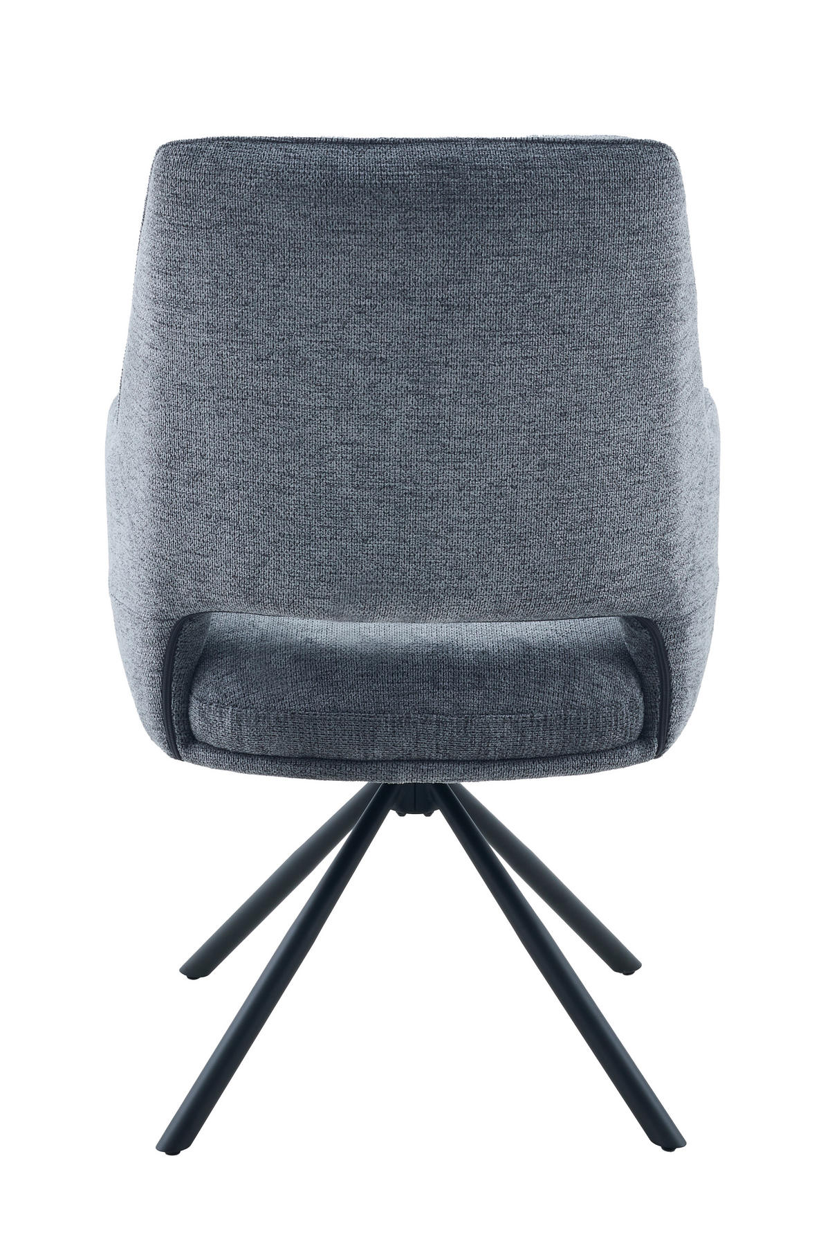ARMLEHNSTUHL 2 Stück Sitzfläche 360° drehbar, inklusive Armlehnen, gepolsterte Armlehnen Webstoff  Anthrazit  - Anthrazit/Schwarz, MODERN, Textil/Metall (62/96/67cm) - Livetastic