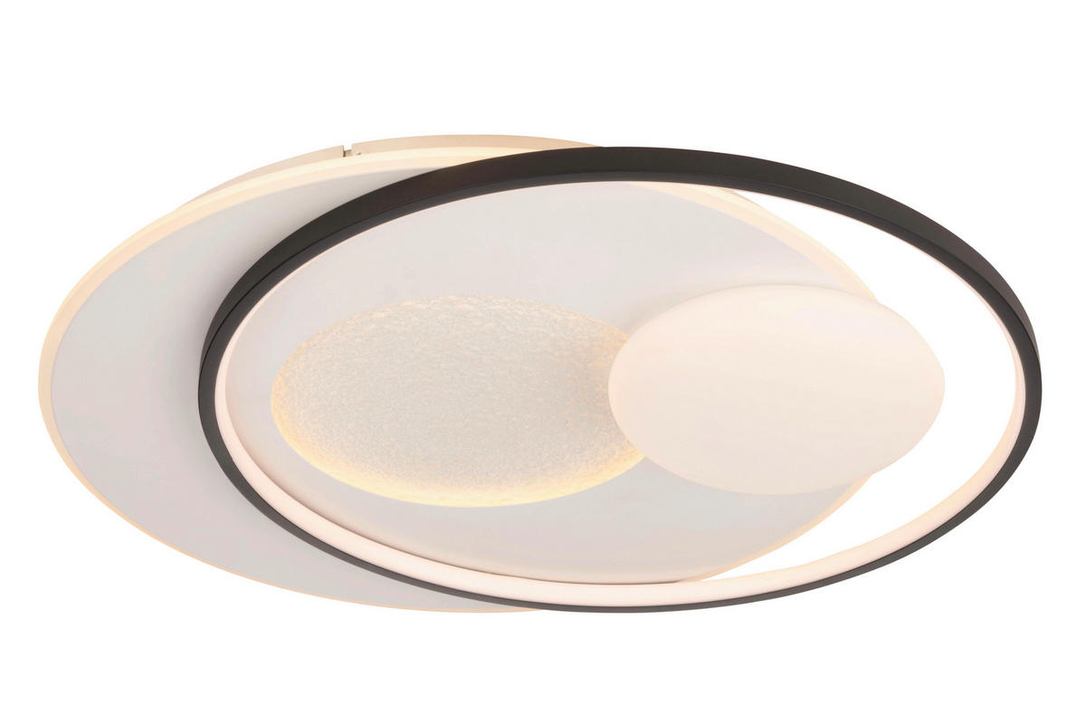 LED-DECKENLEUCHTE Laredo 58/50/10,5 cm  - Schwarz/Weiß, Basics, Kunststoff/Metall (58/50/10,5cm) - Novel