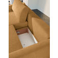 2,5-SITZER  in Flachgewebe Currygelb  - Currygelb/Schwarz, Design, Kunststoff/Textil (240/70/125cm) - Xora