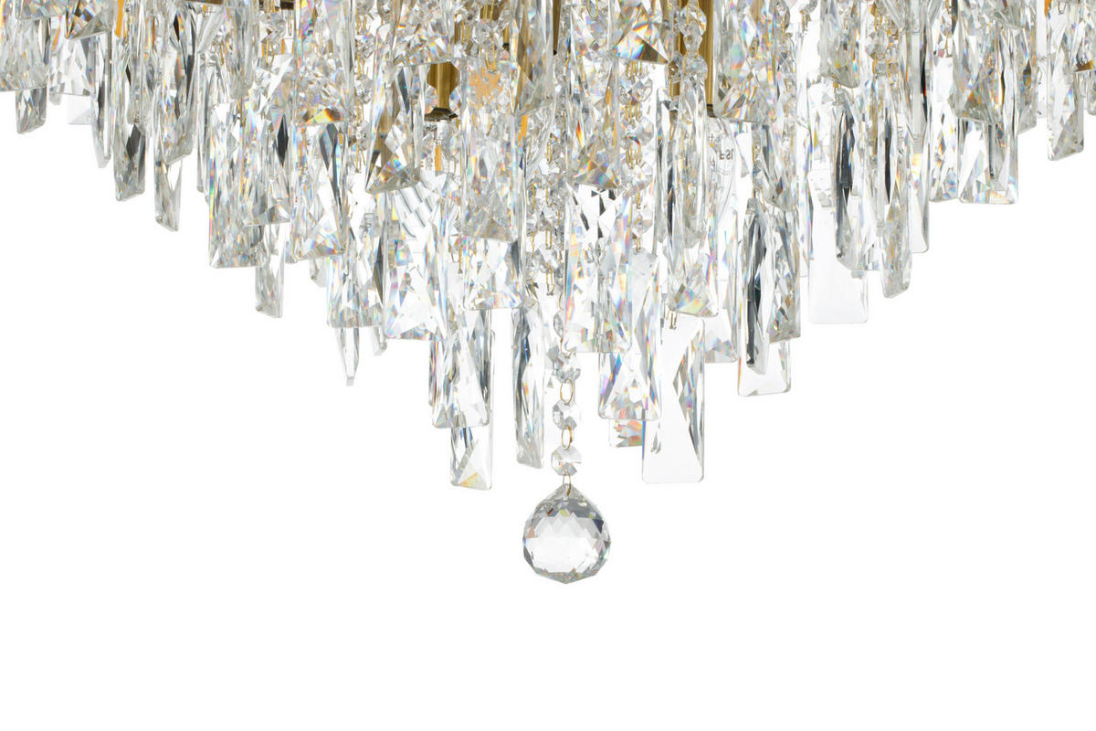 HÄNGELEUCHTE Aurelie 76/190 cm  - Klar/Goldfarben, Design, Glas/Metall (76/190cm) - Glandor
