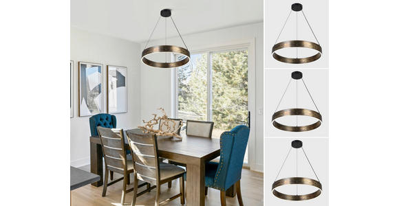 LED-HÄNGELEUCHTE Oxira 59/120 cm  - Multicolor/Schwarz, Design, Kunststoff/Metall (59/120cm) - Dieter Knoll