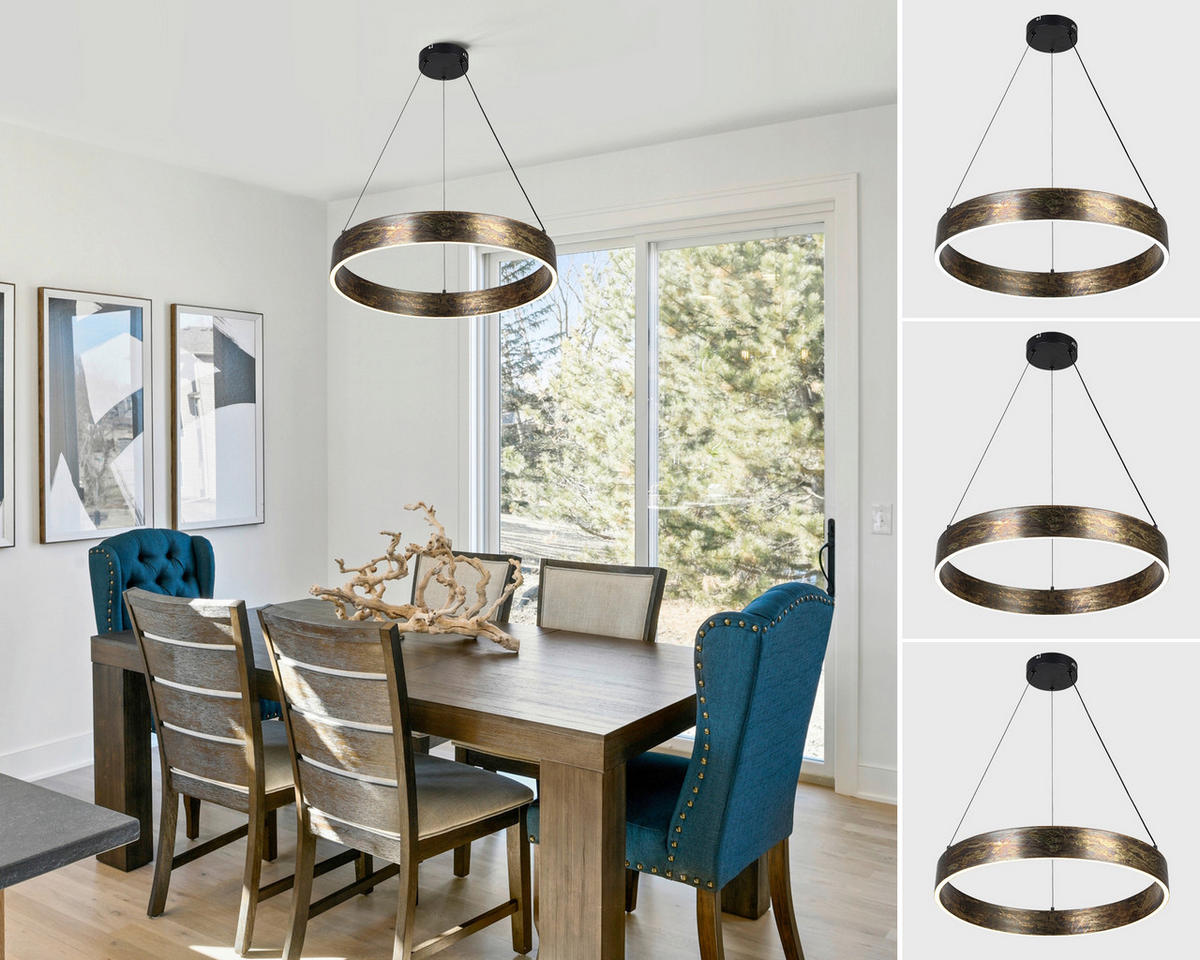 LED-HÄNGELEUCHTE Oxira 59/120 cm  - Multicolor/Schwarz, Design, Kunststoff/Metall (59/120cm) - Dieter Knoll