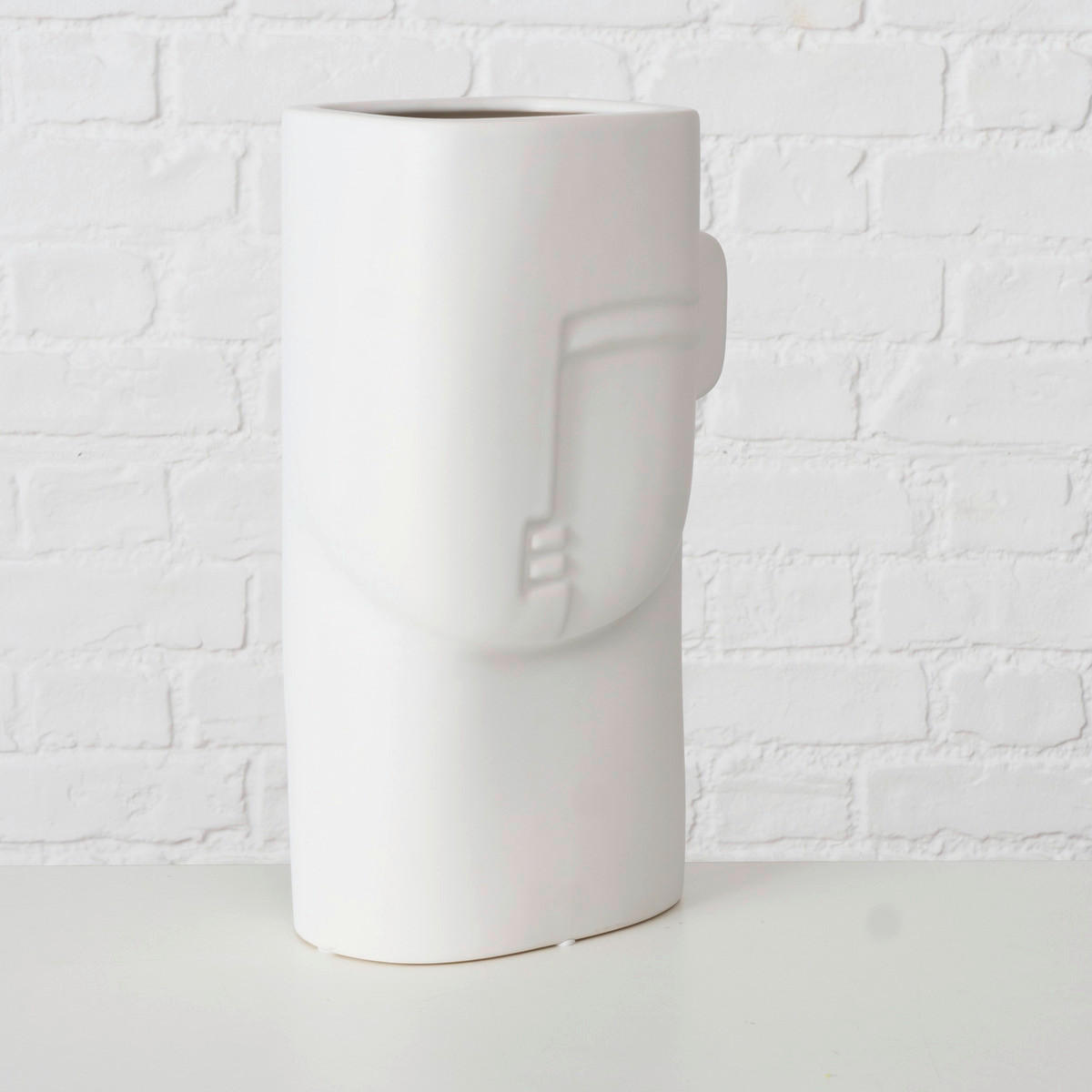 VASE  - Weiss, Basics, Keramik (19/13/35cm) - Ambia Home