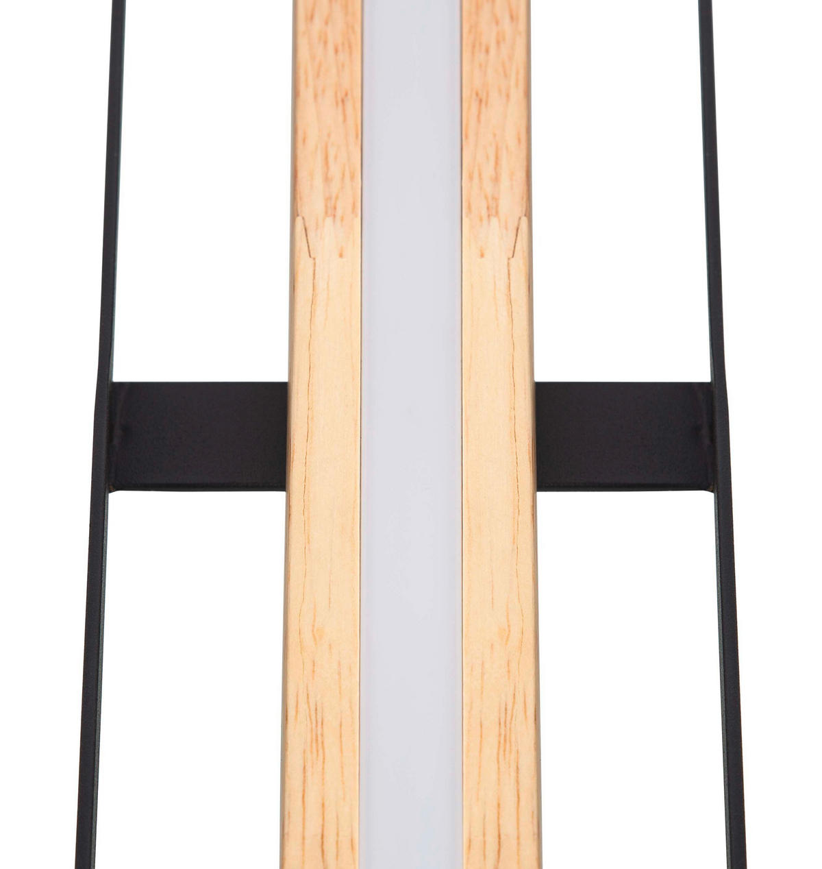 LED-DECKENLEUCHTE 46/46/6 cm   - Schwarz/Naturfarben, Natur, Holz/Metall (46/46/6cm) - Globo