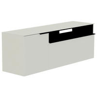 LOWBOARD  in 160/56/45 cm  - Weiss/Schwarz, Design, Glas/Holzwerkstoff (160/56/45cm) - Moderano